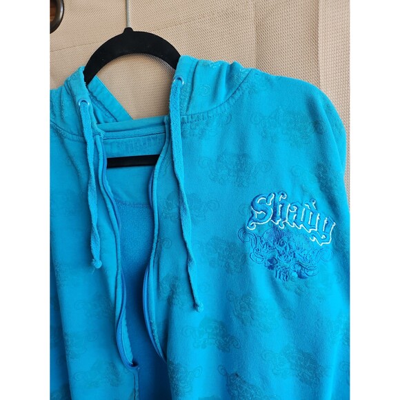 Eminem Shady LTD vintage distressed blue zip up hoodie size M - Picture 3 of 10